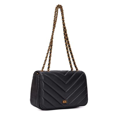 Bolsa Alça De Ombro Corrente Matelassê Preta