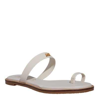 Rasteira Verniz Off White Tira De Dedo