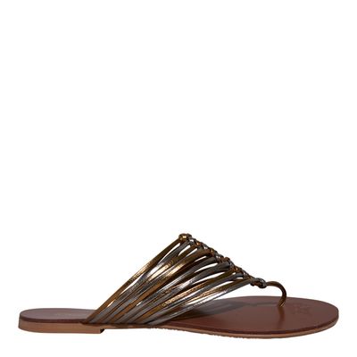 Rasteira Metalizada Bronze Tiras Finas