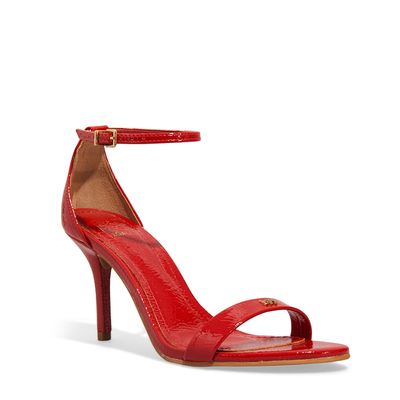 Sandália Verniz Salto Fino Vermelho Scarlet