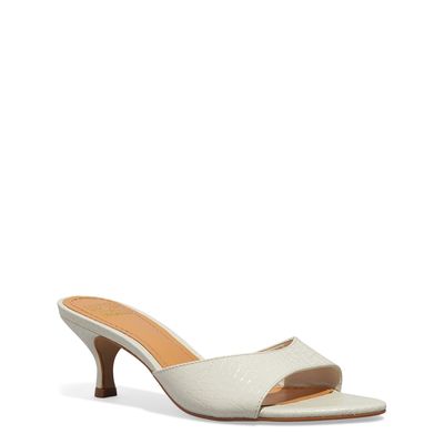 Mule Croco Salto Baixo Off White