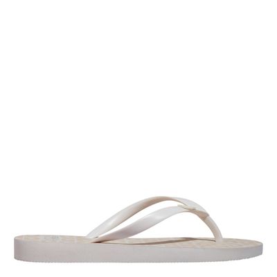 Chinelo Borracha Off White Estampa Seta