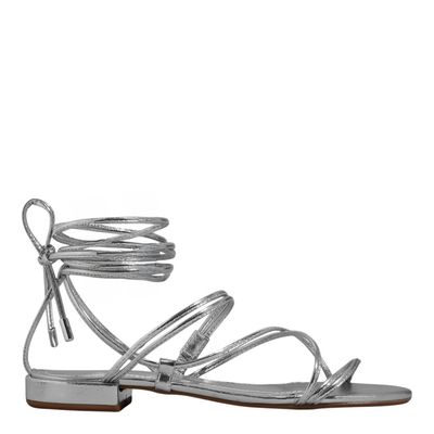 Rasteira Amarração Reflexo Metalizada Prata