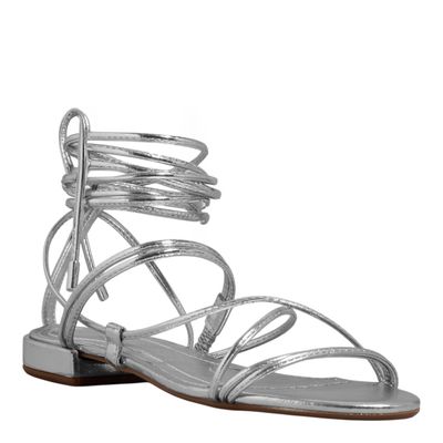 Rasteira Amarração Reflexo Metalizada Prata