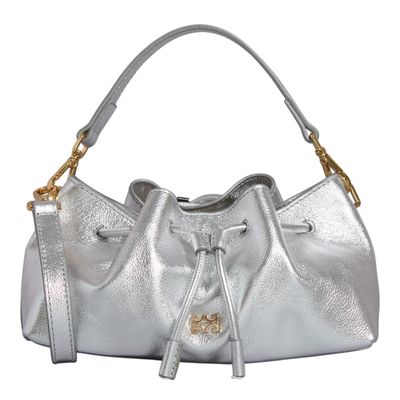 Bolsa Pequena Floater Metalizada Prata Alça De Ombro