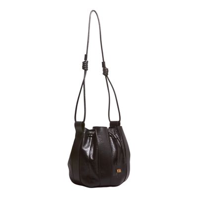 Bolsa Bucket Pequena Napa Serena Preto Alça Transversal