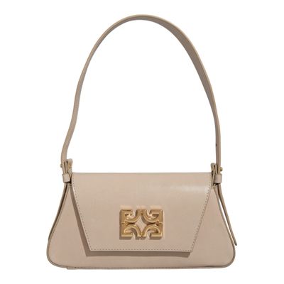 Bolsa Média Satchel Couro Torino Off White Alça De Ombro