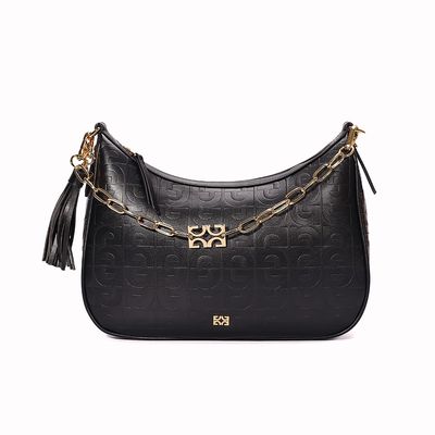 Bolsa Baguete Média Pu Preta Seta