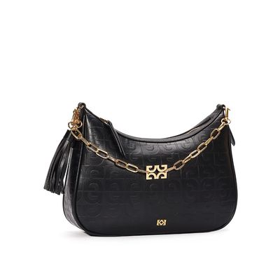 Bolsa Baguete Média Pu Preta Seta