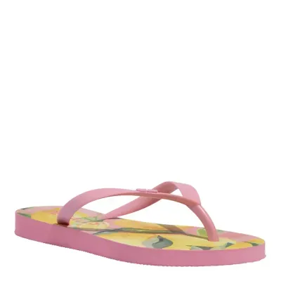 Chinelo Borracha Estampa Rosa