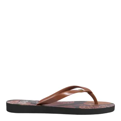 Chinelo Borracha Estampa Marrom Café