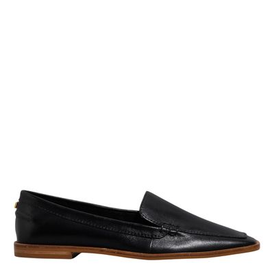 Mocassim Couro Soft Vegetal Preto Bico Quadrado