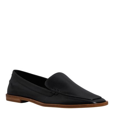 Mocassim Couro Soft Vegetal Preto Bico Quadrado