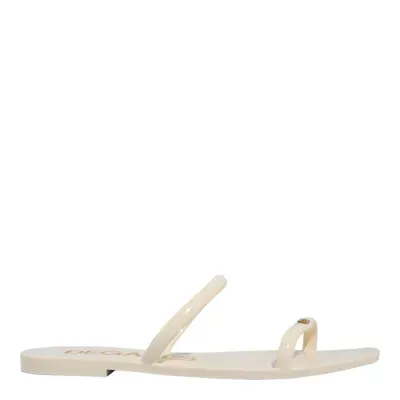 Rasteira Borracha Creme Tira Monograma