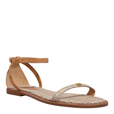 Rasteira Ráfia Colorida Bico Redondo