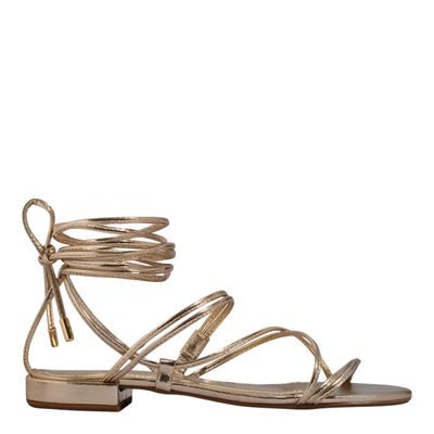 Rasteira Amarração Reflexo Metalizada Dourada