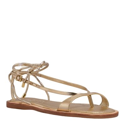 Rasteira Amarração Napa Metalizado Dourada