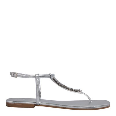 Rasteira Floater Prata Metalizada