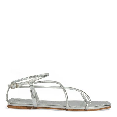 Rasteira Metalizada Prata