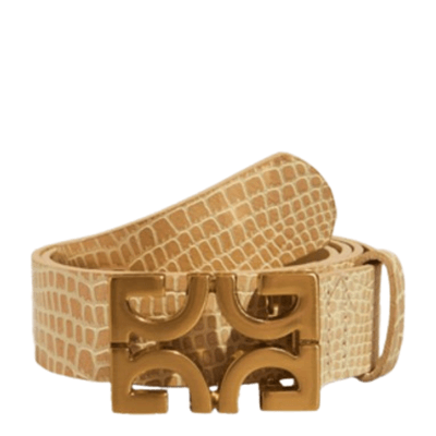 Cinto Croco Bege Monograma