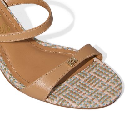 Mule Couro Soft Vegetal Caramelo Salto Bloco