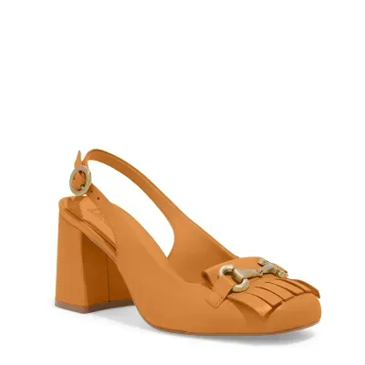 Scarpin Boneca Couro Caramelo Bridão