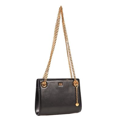 Bolsa Pequena Pu Preta Alça Corrente