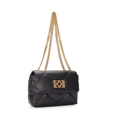 Bolsa Acolchoada Pu Preto Transversal