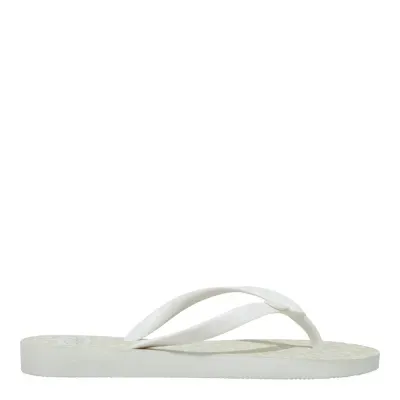 Chinelo Borracha Off White Estampa Seta