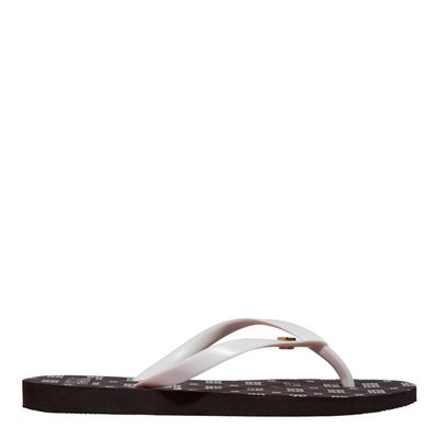 Chinelo Borracha Preto E Branco Monograma