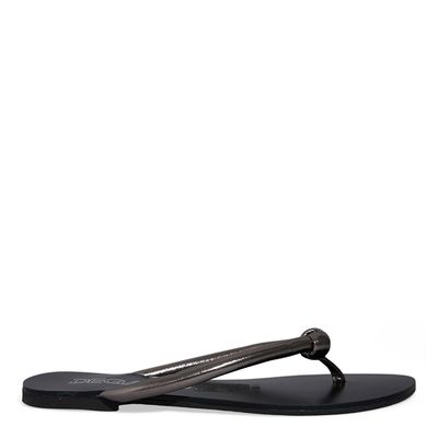 Rasteira Slim Grafite Metalizado Nó