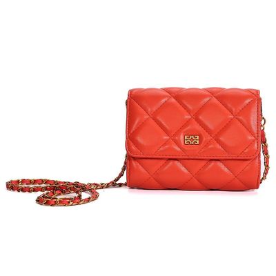 Bolsa Pu Acolchoada Vermelho Transversal