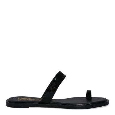 Rasteira Verniz Preta Tira De Dedo