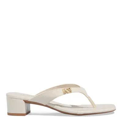 Mule Thong Verniz Off White Salto Bloco