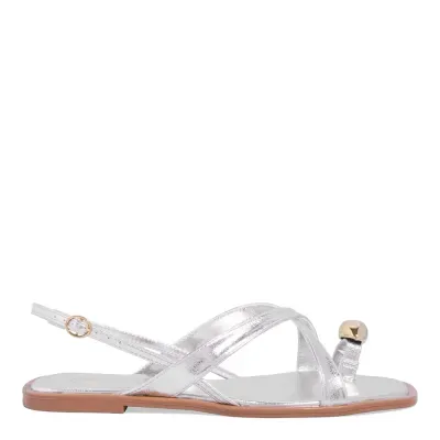 Rasteira Metalizada Prata Metal Bold