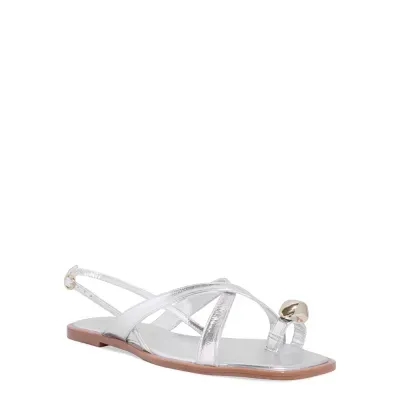 Rasteira Metalizada Prata Metal Bold