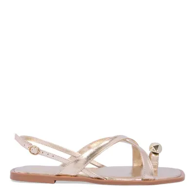 Rasteira Metalizada Dourada Metal Bold