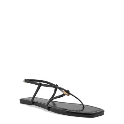 Rasteira Bico Quadrado Verniz Preto