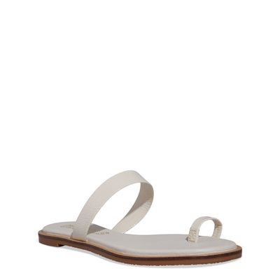 Rasteira Verniz Off White Tira De Dedo