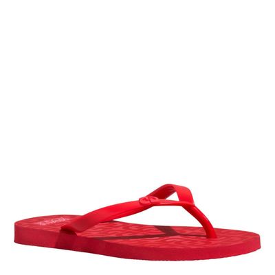 Chinelo Borracha Vermelho Estampa Seta
