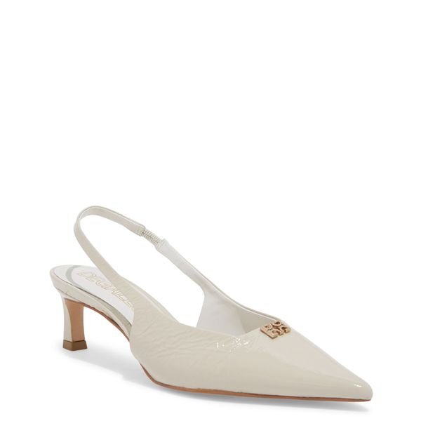 Scarpin slingback verniz off white