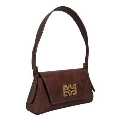Bolsa Média Satchel Couro Torino Marrom Alça De Ombro