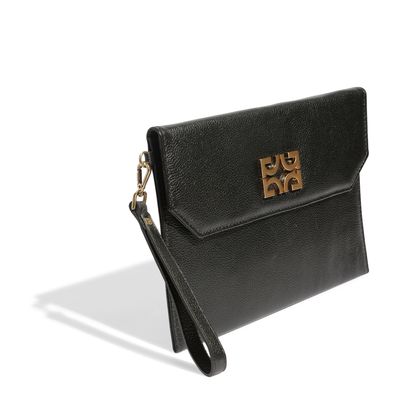 Carteira feminina couro grande preta