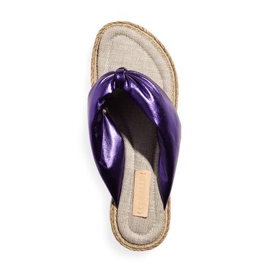 Flatform tira puff metalizado roxo