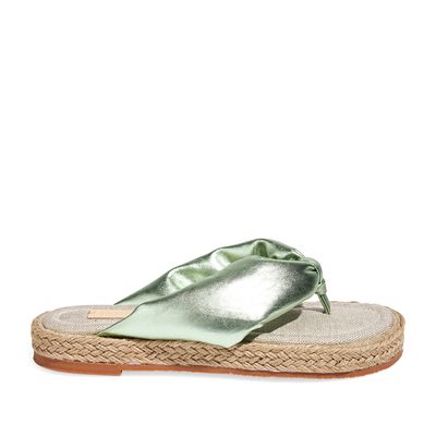 Flatform tira puff metalizado verde