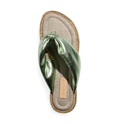 Flatform tira puff metalizado verde