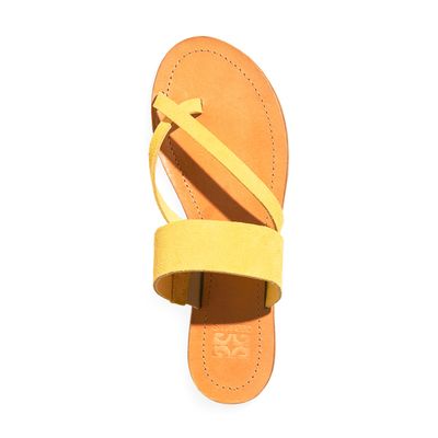 Rasteira tiras de acamurçado mango
