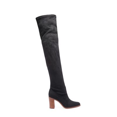 Bota over the knee suede strech lycra preto