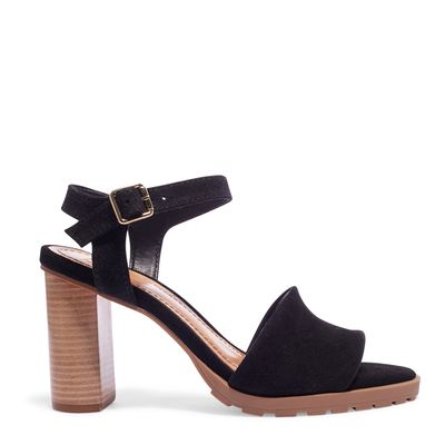 Sandália tratorada camurção preto