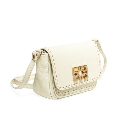 Bolsa tiracolo p couro floater creme